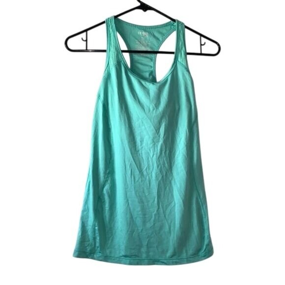Danskin Now Womens Fitted Racerback Tank Top M Teal Polyester/Spandex Athletic W - Picture 1 of 9